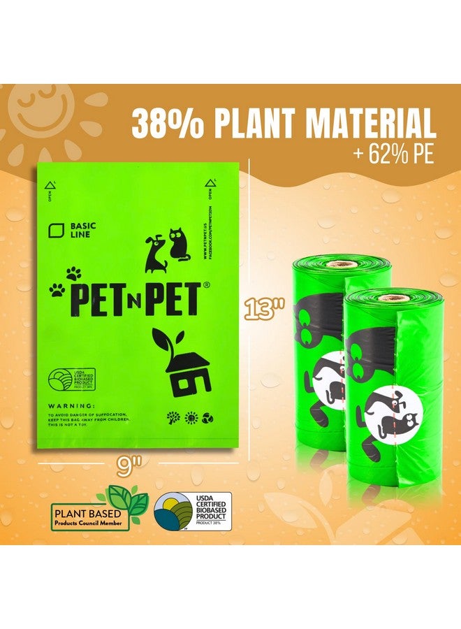 بت آن بت أكياس فضلات الكلاب الخضراء من Pet N Pet، 270 كيسًا، 38% نباتية و62% بولي إيثيلين، لفات أكياس فضلات الكلاب السميكة جدًا، 9 × 13 بوصة، كيس فضلات الكلاب غير المعطرة، مستلزمات الحيوانات الأليفة للكلاب - Image 1