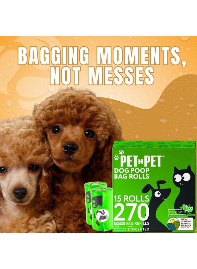 بت آن بت أكياس فضلات الكلاب الخضراء من Pet N Pet، 270 كيسًا، 38% نباتية و62% بولي إيثيلين، لفات أكياس فضلات الكلاب السميكة جدًا، 9 × 13 بوصة، كيس فضلات الكلاب غير المعطرة، مستلزمات الحيوانات الأليفة للكلاب - Image 3