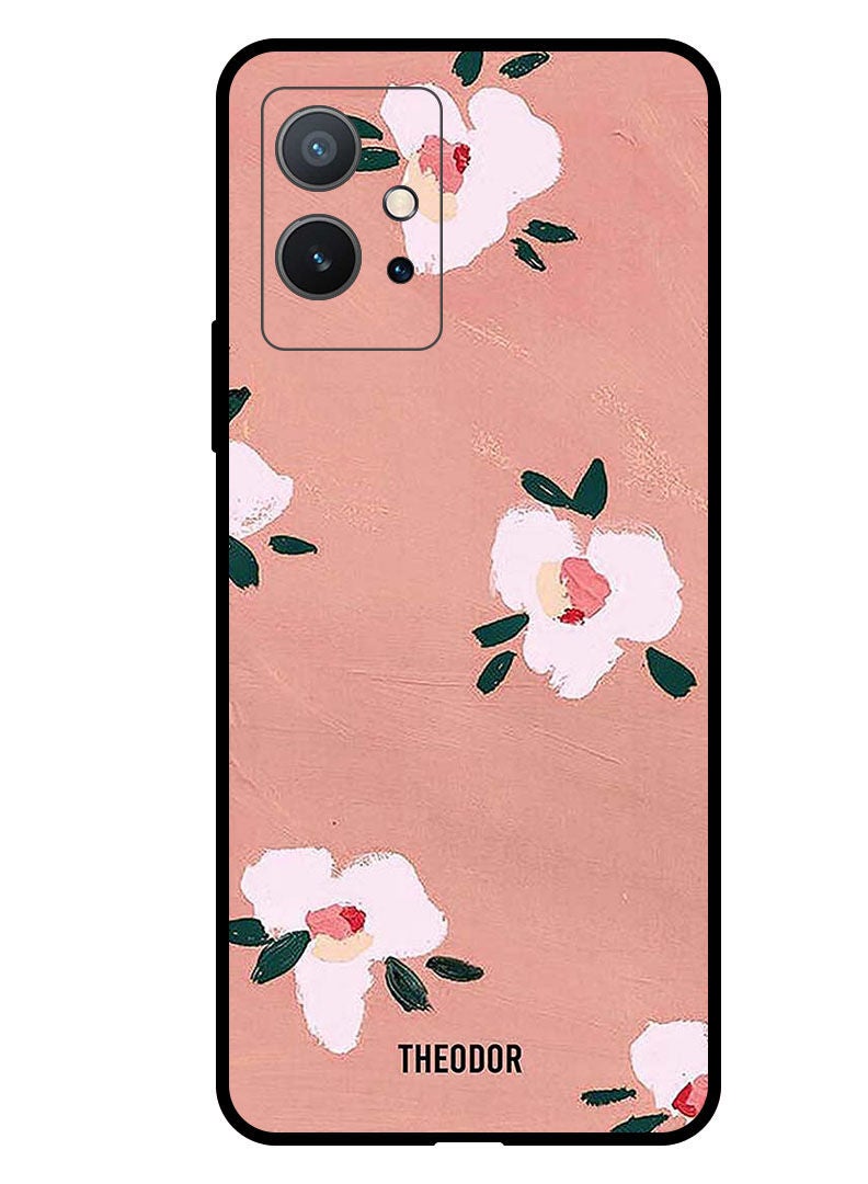 Theodor Protective Case Cover For VIVO Y55 5G  Peach Flowers - Image 1