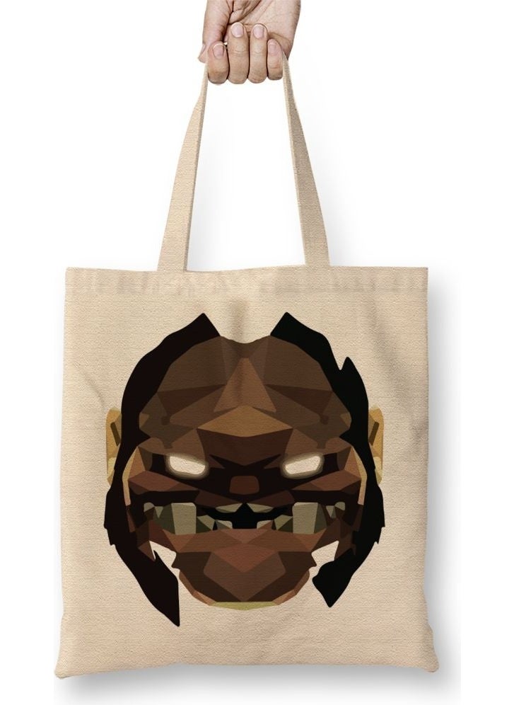 Baskı Dükkanı Print Shop Dota 2 Pudge Face Tote Bag Long Handle 