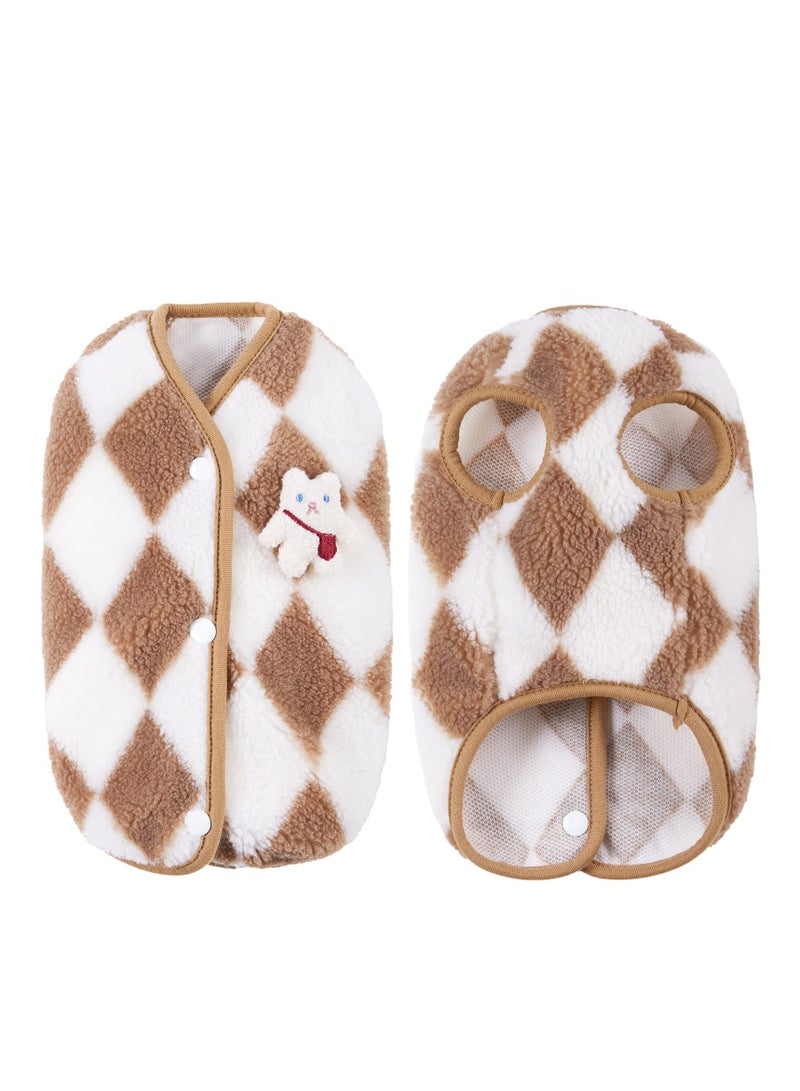 Excefore Cute Dog Coat For Winter Super Soft Dog Winter Warm Coat, Pet Sweatshirt Jacket for Cold Wheather for Small Medium Dog Cat Clothes Apparel Brown L  - Image 1