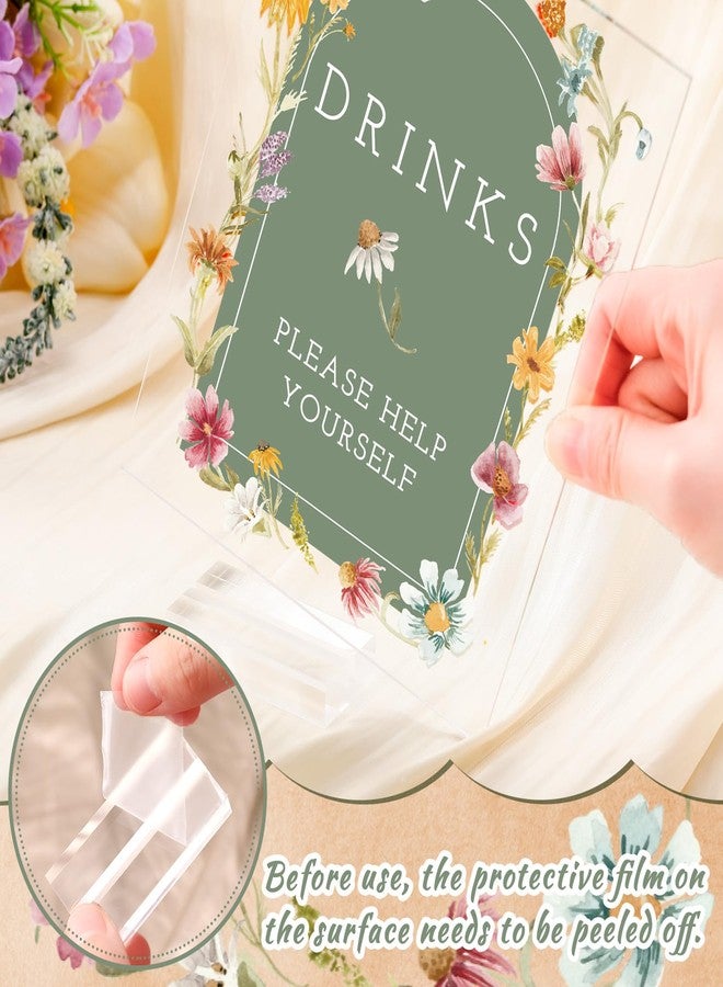 Vercraft 6 Pcs Wildflowers Baby in Bloom Green Table Decorations Take One Sign Thank You Acrylic Sign Centerpieces with Stand 5 x 7" Wedding Birthday Party Decorations for Guests Gifts - Image 5