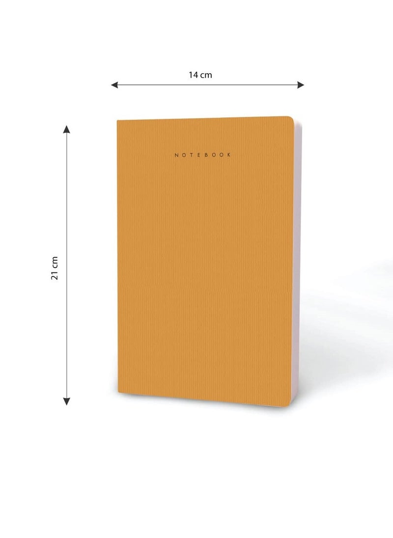 FACTOR NOTES A5 Size Minimalist Softbound Ruled Notebook 160 Pages 90gsm Thickness Orange Cover  - Image 3