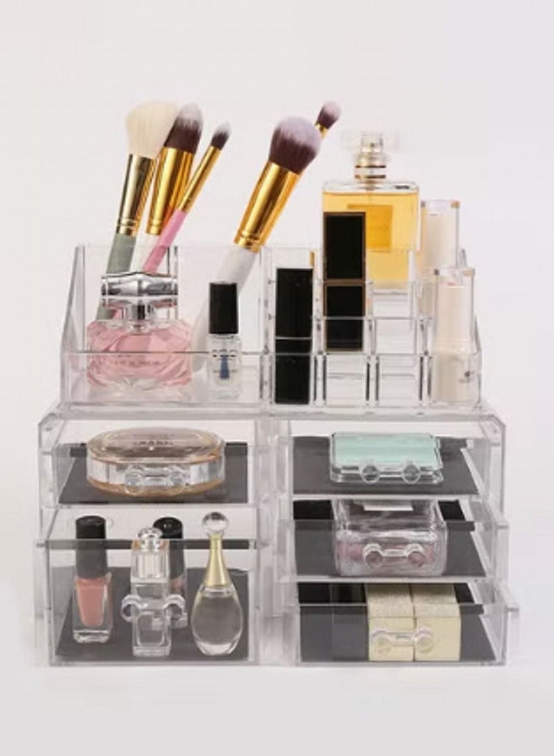 5-Layer Adjustable Cosmetic Storage Drawer Clear - Image 2