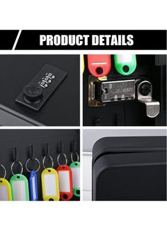 Generic Key Box Wall Mount with Combination Lock 28 Key Hooks Tags Key Organizer Steel Security Locking Key Cabinet Storage Key Lock Box with Code Key Management Cabinet  - Image 5