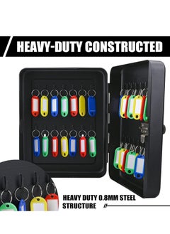 Generic Key Box Wall Mount with Combination Lock 28 Key Hooks Tags Key Organizer Steel Security Locking Key Cabinet Storage Key Lock Box with Code Key Management Cabinet  - Image 4
