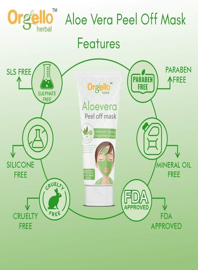 Orgello Aloe Vera Peel Off Mask 1 x 100 ml | Walnut Scrub For Face And Body 1 X 60 ml | Men Women Girls Boys Normal Oily Dry Skin | Body Scrub | De Tan Scrub | Paraben Sulphate Free | Pack of 2 - Image 5