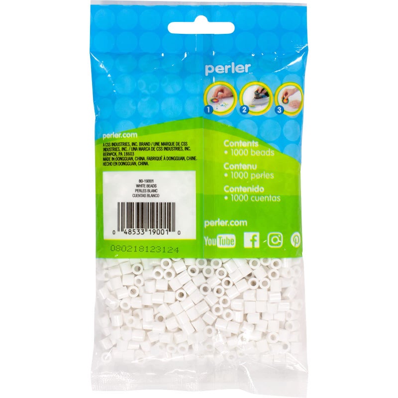 Perler Beads Fuse Beads for Crafts, 1000pcs, White - Image 2