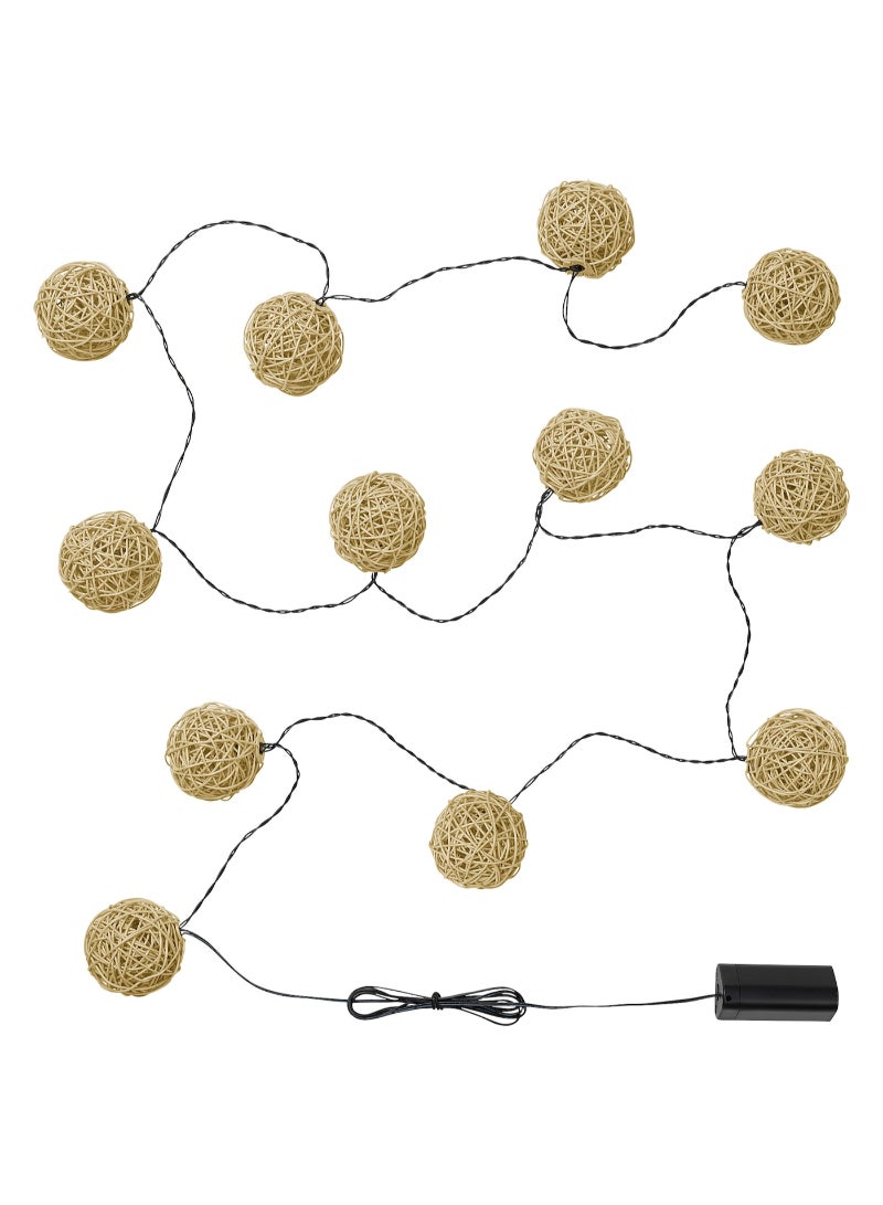 AS SEEN ON TV LED lighting chain with 12 lights battery operated beige 