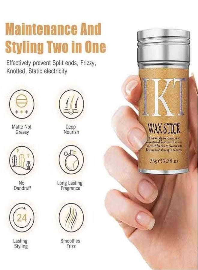 IKT Hair Wax Stick Strong and Long Lasting Hold Non Greasy Styling Wax for Flyaways Edge Frizz Hair Suitable for Unisex - Image 2