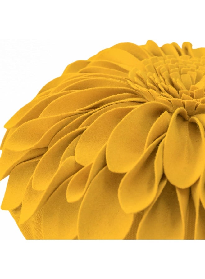 JWH JWH Round Flower Throw Pillow Cover 3D Sunflower Shaped Pillow Case Decorative Floral Cushion Small Accent Pillowcase for Home Bed Living Room Couch 12 Inch Gold Yellow  - Image 5