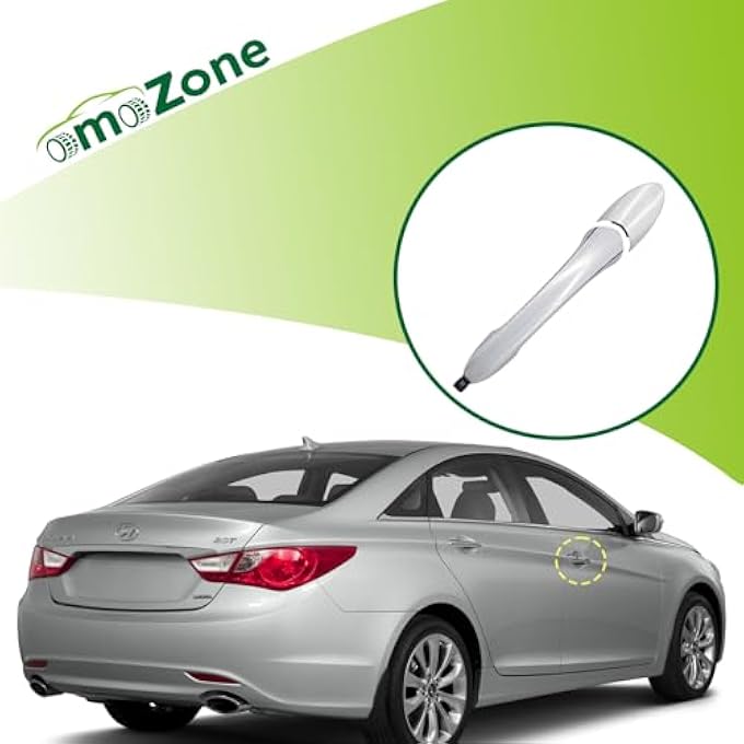 ريحني مقبض الباب الخارجي كروم الجهة الأمامية اليمنى للراكب بدون مفتاح ذكي متوافق مع 20112015 هيونداي سوناتا تحل محل 826513S010 826523S030 - Image 2