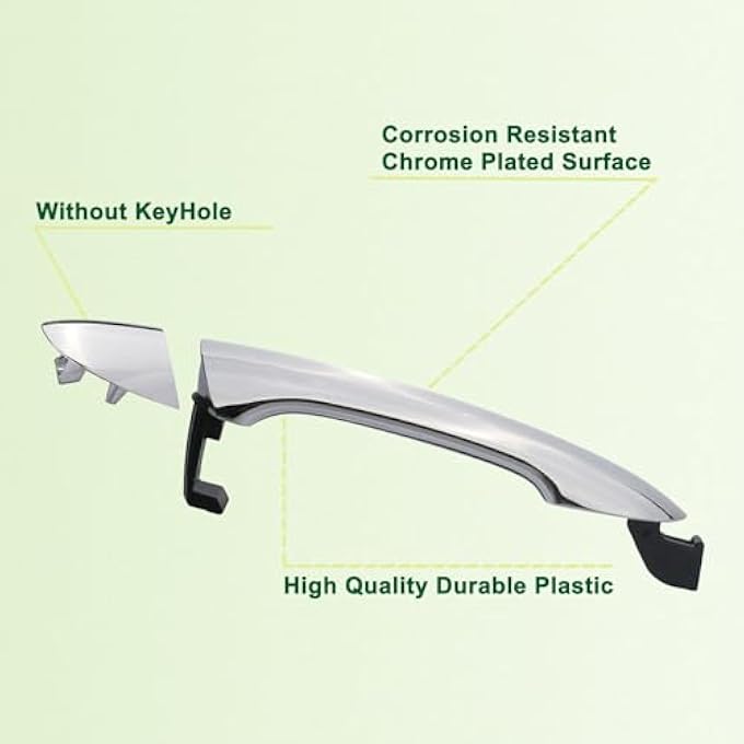 ريحني مقبض الباب الخارجي كروم الجهة الأمامية اليمنى للراكب بدون مفتاح ذكي متوافق مع 20112015 هيونداي سوناتا تحل محل 826513S010 826523S030 - Image 5