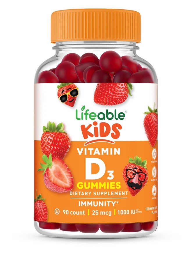 Lifeable Kids Vitamin D Gummies | Vitamin D3 1000iu | Great Tasting Vitamin D3 Gummies | D3 Vitamin for Strong Healthy Bones and Immune Support | Vitamin D for Kids, Boys, Girls | 90 Gummies - Image 1