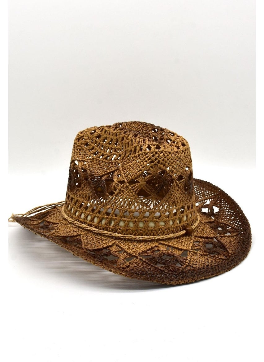 Külah - Cone Gradient Coffee Straw Cowboy Style Hat - Image 1