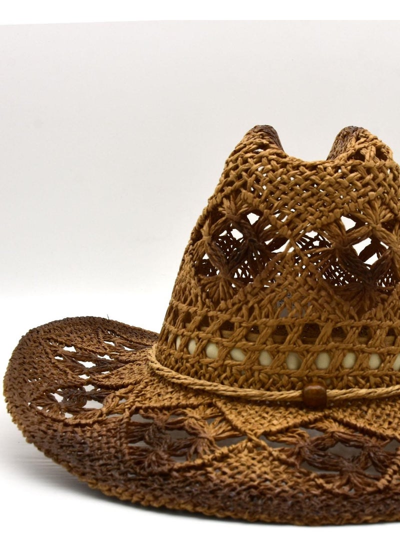 Külah - Cone Gradient Coffee Straw Cowboy Style Hat - Image 1