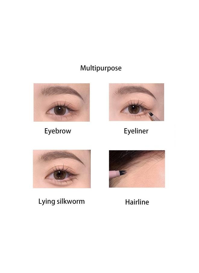 Generic - 2Pcs Forked Blade Water Eyebrow Pencil, Eyebrow Pencil Waterproof,Tattoo Eyebrow Ink Pen Long Lasting Smudge-Proof Eye And Brow Pencil (coffee brown) - Image 1