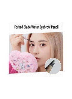 2Pcs Forked Blade Water Eyebrow Pencil, Eyebrow Pencil Waterproof,Tattoo Eyebrow Ink Pen Long Lasting Smudge-Proof Eye And Brow Pencil (coffee brown)