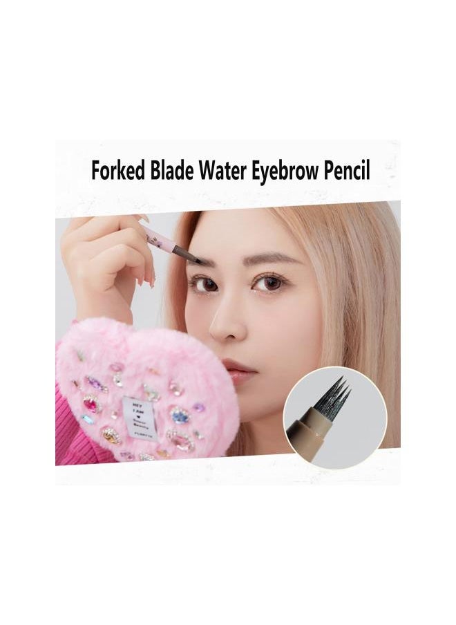 Generic - 2Pcs Forked Blade Water Eyebrow Pencil, Eyebrow Pencil Waterproof,Tattoo Eyebrow Ink Pen Long Lasting Smudge-Proof Eye And Brow Pencil (coffee brown) - Image 1