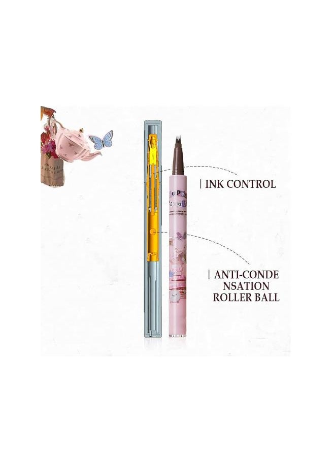 Generic - 2Pcs Forked Blade Water Eyebrow Pencil, Eyebrow Pencil Waterproof,Tattoo Eyebrow Ink Pen Long Lasting Smudge-Proof Eye And Brow Pencil (coffee brown) - Image 1