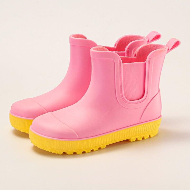 Export Single Solid Color Children'S Rain Boots Rain Boots Short Boots Baby Men'S And Women'S Four Seasons Cute Water Boots Rubber Shoes - Image 1
