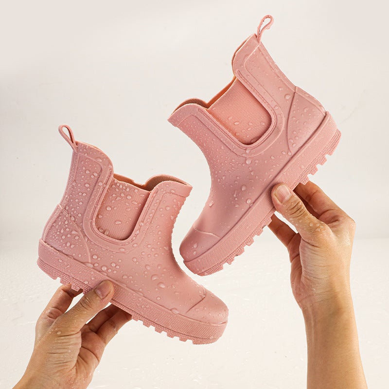 Export Single Solid Color Children'S Rain Boots Rain Boots Short Boots Baby Men'S And Women'S Four Seasons Cute Water Boots Rubber Shoes - Image 3
