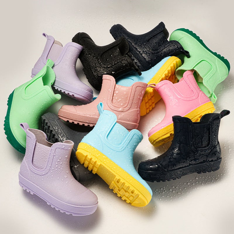 Export Single Solid Color Children'S Rain Boots Rain Boots Short Boots Baby Men'S And Women'S Four Seasons Cute Water Boots Rubber Shoes - Image 5