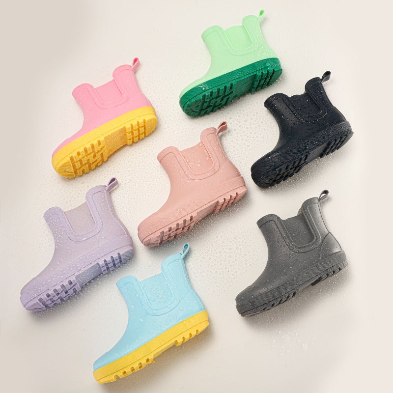 Export Single Solid Color Children'S Rain Boots Rain Boots Short Boots Baby Men'S And Women'S Four Seasons Cute Water Boots Rubber Shoes - Image 4