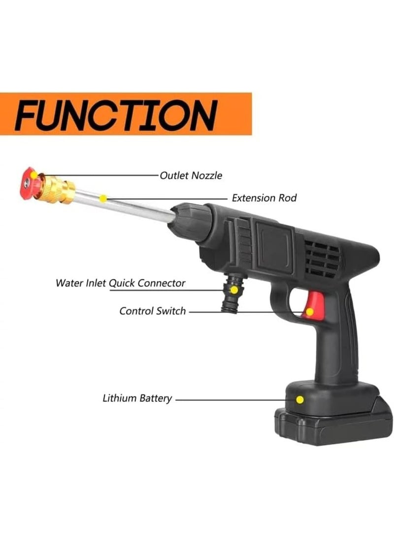 JAJEEK Dual 2 Battery Cordless Car High Pressure Washer Jet Water Wash Portable Cleaner Gun with Long Hose, Multi-Spray Nozzles, Rechargeable Lithium Power System, Lightweight Electric Portable Washing Tool for Cars, Floors, Outdoor Areas, Home and Garden Cleaning Tasks - Image 5