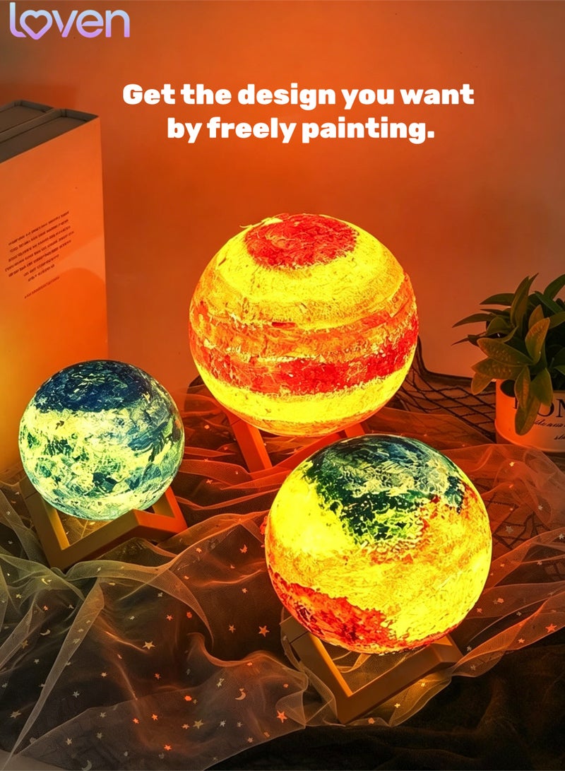 loven Moon Lamp 3D Night Light - A gift for mothers, ladies, and children; desktop decoration; romantic proposal decoration; warm yellow color. - Image 2