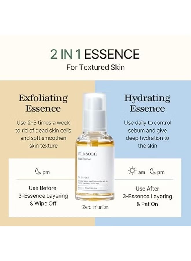 mixsoon Bean Essence Exfoliating Hydrating Korean Skin Care Glass skin Hyaluronic Acid Serum (1.01 Fl Oz([Pack of 1)) - Image 3