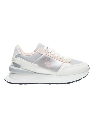 Women's White and Grey Low-Top Sneakers - Lightweight with White Sole, Comfortable Casual Shoes - pzsku/Z77309B134C97A69F31BAZ/45/_/1737642912/f0dd082c-e0e1-4da5-9077-7157d16c4a75