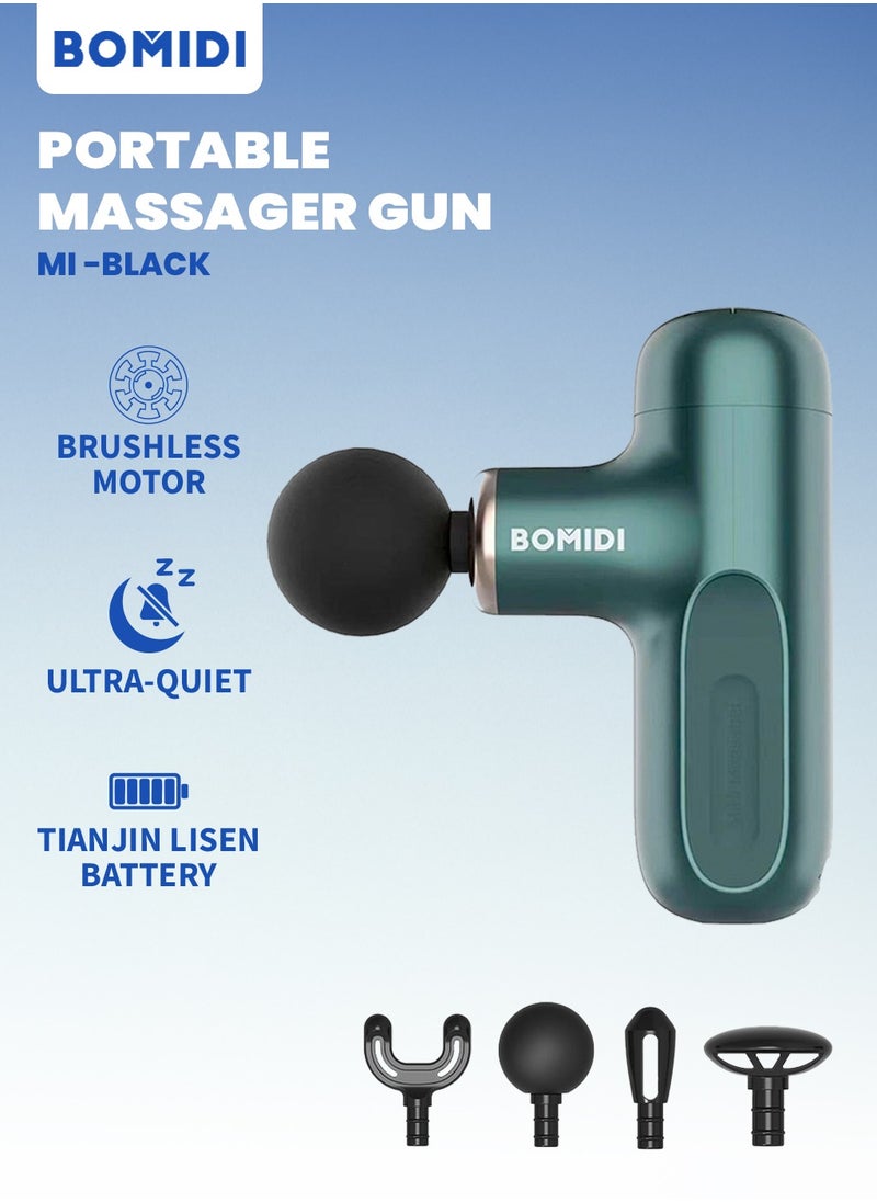 BOMIDI Portable Smart Massager With High Torque Motor & 4 Unique Attachments | 2500mAh Long Battery Life M1- Green  - Image 1