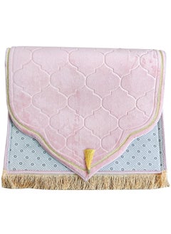 RATSAW Mus-lim Prayer Mat Thick Soft Velvet Mus-lim Rug Portable Mus-lim Prayer Rug Turkish Prayer Carpet Janamaz Sajada Carpet for Men and Women Plain Solid Prayer Mat Ramadan Eid Gift Pink  - Image 4