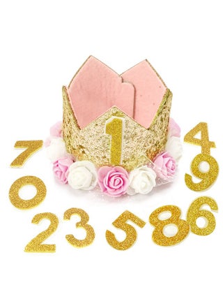 Rimobul Pet Crown Hat Dog Birthday Hat Reusable Birthday Party Crown for Pet Girl Cat Doggie Headband Hats with 0-9 Figures Charms Pet Gift Grooming Accessories with Glue Dots Pack of 1(Gold) - pzsku/Z7730A6D96383AD0B00D4Z/45/_/1737031514/775a7282-a44c-4e0f-9fb0-0ef740732632