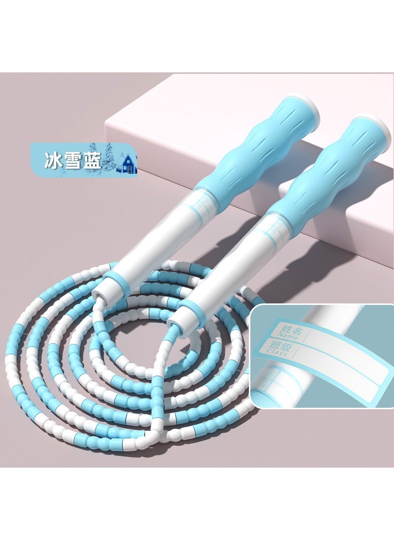 Generic - Childrens bamboo rope skipping wholesale Primary School kindergarten beginner adjustable rope skipping exam special signature rope skipping Blue [basic style] name can be written, good quality, soft bamboo joint - Image 1