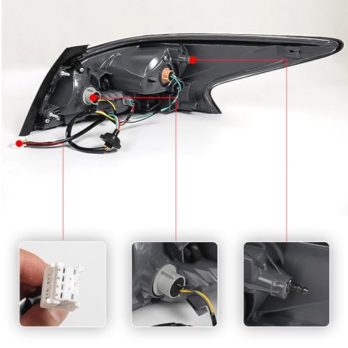 Huray Left Halogen Tail Light Fit for Nissan Altima 2013 2014 2015 LH Taillight Tail lamp Rear Brake Lamp Assembly Replacement Accessory Replacement for NI2800195 (Driver Side) - Image 2