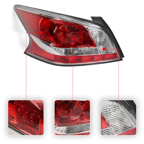 Huray Left Halogen Tail Light Fit for Nissan Altima 2013 2014 2015 LH Taillight Tail lamp Rear Brake Lamp Assembly Replacement Accessory Replacement for NI2800195 (Driver Side) - Image 3
