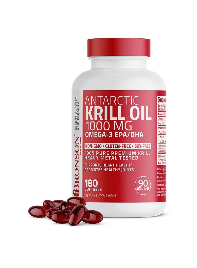 Bronson Antarctic Krill Oil 1000 Mg With Omega3S Epa Dha Astaxanthin And Phospholipids 180 Softgels  - Image 4