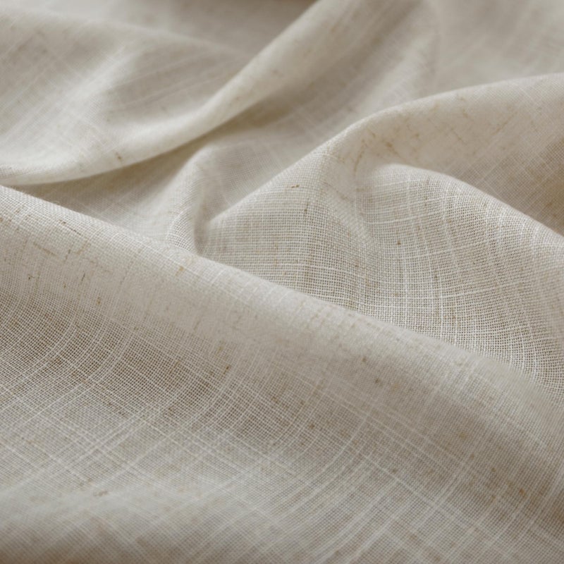 KOUFALL Farmhouse Curtains for Living Room Country Burlap Rustic Rod Pocket Linen Semi Sheer Curtains for Bedroom 84 Inch Length 2 Panels Set Tan Beige - Image 3