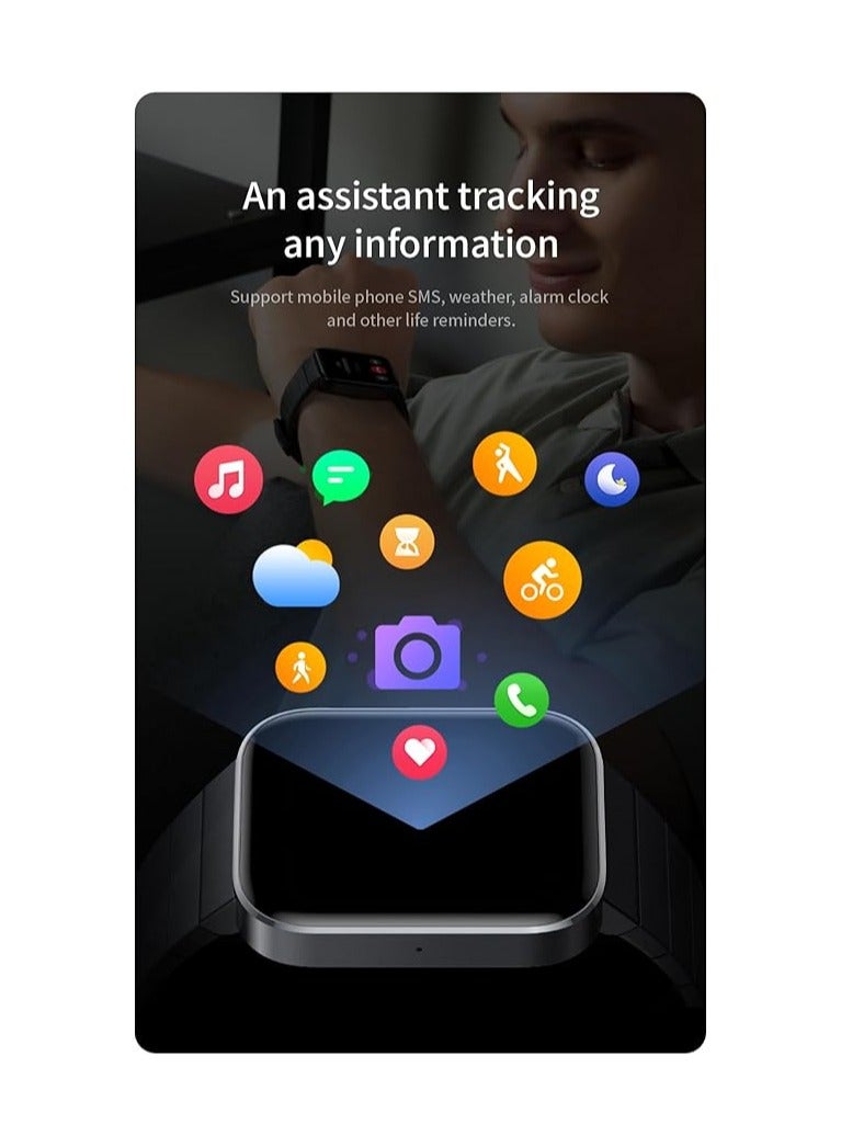 Mibro T1 Smart Watch Bluetooth Call Watch With 1.6-inch AMOLED HD Display Health Tracking & 20 Sport Modes 2 ATM Waterproof Bluetooth 5.0 - Black, Normal - Image 4