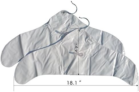 Coralpearl Inflatable Hanger Travel X 2 White Round Shoulder Portable Folding Clothes Drying Rack in Metal HookSpace Saving Coat Storage Set Non Slip Foldable for Home Car Camping Indoor Outdoor - Image 2