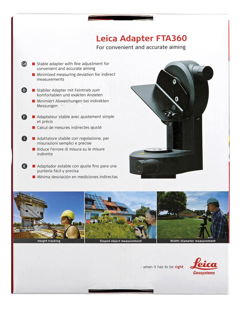 Leica Disto FTA360 Tripod Adapter, Red/Black - Image 3