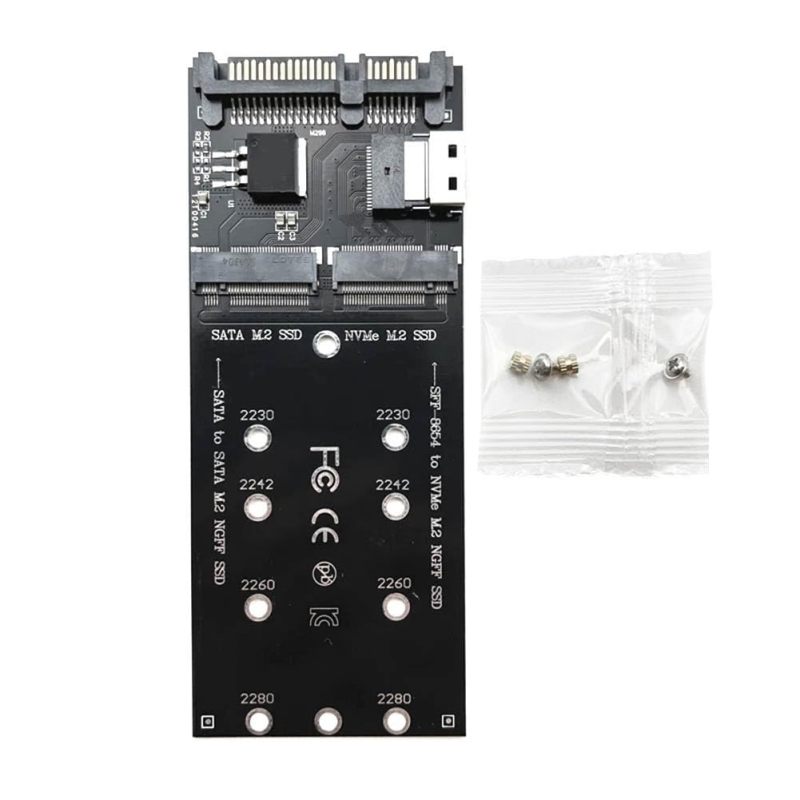 SATA M.2 Solid State SSD to SATA NVMe protocol hard disk to SFF-8654 adapter card 2280 expansion card - Image 1