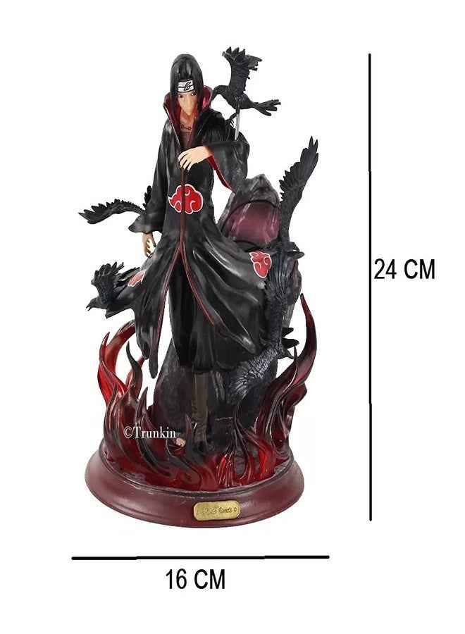 Trunkin Rubber Uchiha Itachi Pvc Action Figure Toy | Uchiha Itachi With Crow Collectible | Model Toy Figurine - 25 Cm, Blue, Red - Image 4