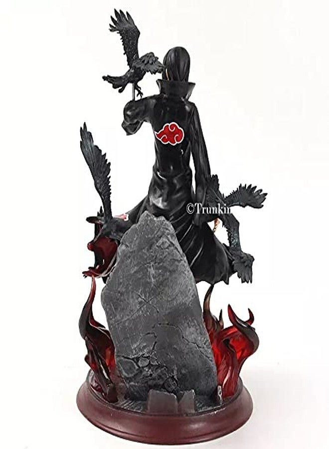 Trunkin Rubber Uchiha Itachi Pvc Action Figure Toy | Uchiha Itachi With Crow Collectible | Model Toy Figurine - 25 Cm, Blue, Red - Image 3