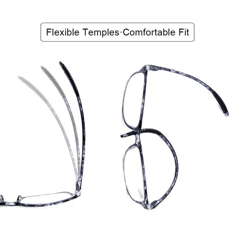 DOOViC Computer Reading Glasses 4 Pack Blue Light Blocking Glasses Anti Eyestrain Flexible Lightweight Readers for Women Men 1.00 Strength - Image 4