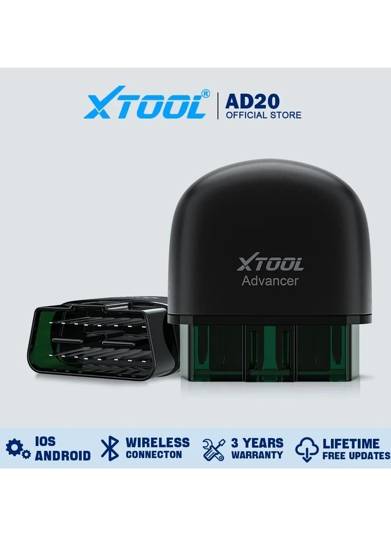 XTOOL XTOOL Advancer AD20 Mini Bluetooth 5.0 OBD2 Scanner Full obd2 Functions Car Diagnostic Scan Tool Read/Clear fault code Universal  - Image 1