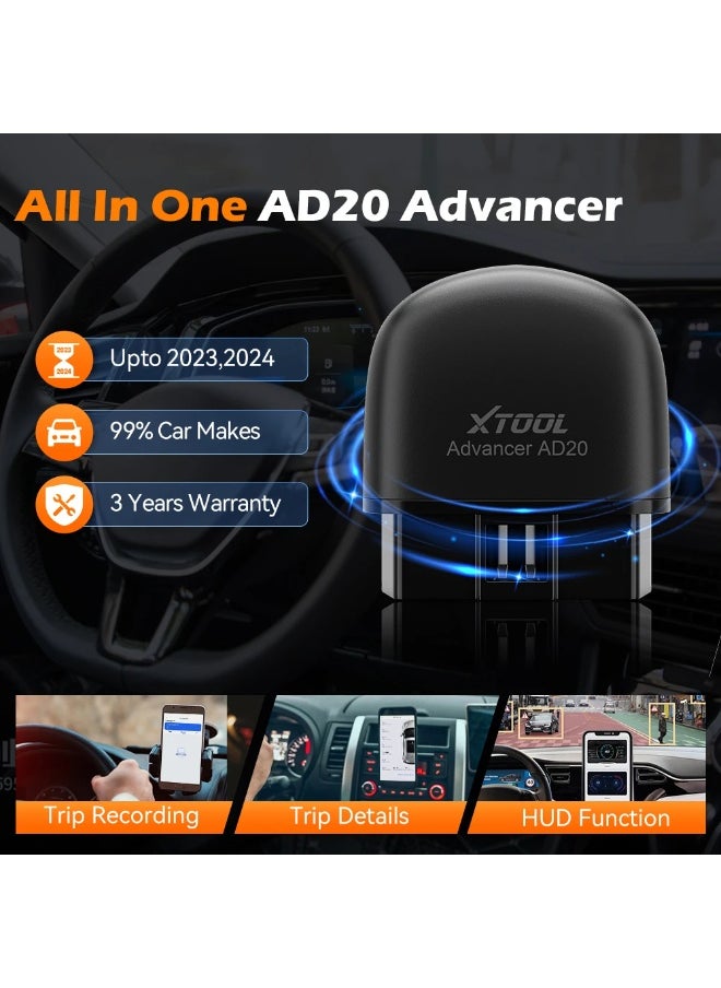 XTOOL - XTOOL Advancer AD20 Mini Bluetooth 5.0 OBD2 Scanner Full obd2 Functions Car Diagnostic Scan Tool Read/Clear fault code Universal - Image 1