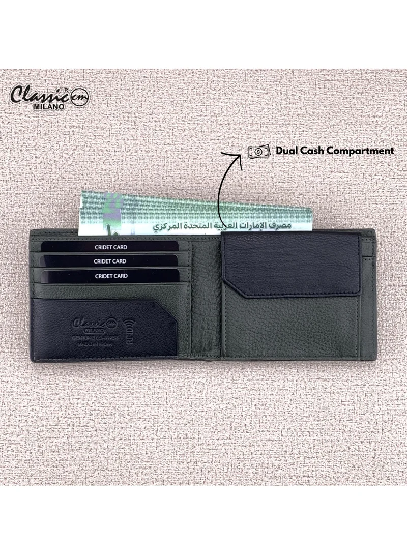 Classic Milano Classic Milano Genuine Leather Wallet for Men – Slim Bifold Men’s Wallet with RFID Blocking, Multiple Card Slots – Stylish Mens Purse Wallets Gift for Husband, Father